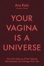 Der Text lautet: "YOUR VAGINA IS A UNIVERSE. How the Science of the Vaginal Microbiome Can Change Your Life."   
