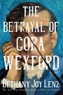 "THE BETRAYAL OF CORA WEXFORD, Bethany Joy Lenz. Ölgemälde eines nachdenklichen Mannes mit blauem Hintergrund."