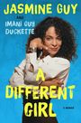 Texte: "JASMINE GUY AND IMANI GUY DUCKETTE A DIFFERENT GIRL". Frau in weißem Hemd, Armhaltung künstlerisch.