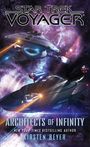 "Star Trek Voyager: Architects of Infinity" von Kirsten Beyer; Raumschiffe im Weltraum, umgeben von Galaxie und Energiestrahlen.