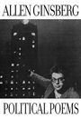"ALLEN GINSBERG POLITICAL POEMS." Eine Person zeigt auf ein beleuchtetes Hochhaus, Dunkelheit umgibt die Szene.