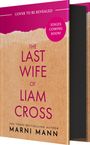 „COVER TO BE REVEALED - EDGES COMING SOON! - The Last Wife of Liam Cross“ auf braunem Hintergrund.