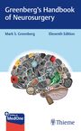 "Greenberg's Handbook of Neurosurgery, Mark S. Greenberg, Eleventh Edition." Illustration eines Gehirns mit Bildern.