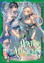 "The Central Provinces Arc IV: The Water Magician" steht auf einem grünen Cover. Zwei Fantasy-Charaktere in magischer Umgebung.