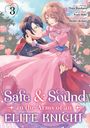Titel: "Safe & Sound in the Arms of an Elite Knight". Illustration: Ein Ritter hält eine Frau in einem rosa Kleid.