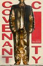 Text: "Covenant City", "a novel by Tony Gentry". Goldene Statue eines Mannes im Anzug, auf rotem Hintergrund.