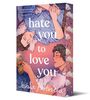Text: "hate you to love you" und "Joshua Hortinela".  
Illustration: Zwei Personen liegen nebeneinander, entspannt mit einem Buch.