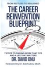 Text: "THE CAREER REINVENTION BLUEPRINT™" von Dr. David Onu. Illustration: Ein Kompass.