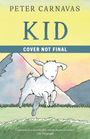 Text: "PETER CARNAVAS, KID, COVER NOT FINAL". Illustration einer spielenden Ziege in einer Berglandschaft.
