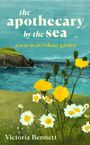 „The apothecary by the sea“, „a year in an Orkney garden“. Illustration: Küste, gelbe Blumen, blaues Meer.