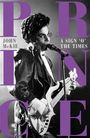 Großer Text "PRINCE", "JOHN McKIE", "A SIGN 'O' THE TIMES". Eine Person in Lederjacke spielt E-Gitarre und singt.