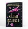 "Killer Instinct" von Jennifer Lynn Barnes. Ein rosafarbenes Raketenpuzzle fliegt vor schwarzem Hintergrund.