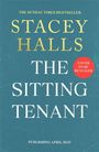Text: "THE SUNDAY TIMES BESTSELLER. STACEY HALLS. THE SITTING TENANT. COVER TO BE REVEALED. PUBLISHING APRIL 2027." Schlichtes Design.