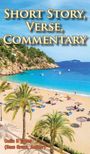 Texte: "Short Story, Verse, Commentary", "Colin H Coles (Sam Grant, Author)". 

Szenenbeschreibung: Ein sonniger Sandstrand mit Palmen und blauem Meer.