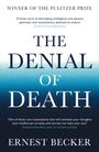 „The Denial of Death“ von Ernest Becker. Gewinner des Pulitzer-Preises. Blau-weißer Farbverlauf als Hintergrund.