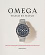 Text: "OMEGA WATCH BY WATCH. 150 years of timepiece perfection from the sea to the moon. CHRIS HALL." Eine silberne Uhr.