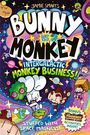 "Jamie Smart's Bunny vs Monkey. Intergalactic Monkey Business! Bonus: Phoenix Comic Club Activities Inside!" Illustrative Comic-Cover.