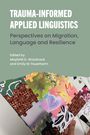 Text: Trauma-Informed Applied Linguistics, Perspectives on Migration, Language and Resilience. Puzzle-Motiv mit bunten Mustern.