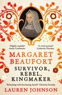 „Highly readable“ – Annie Garthwaite, „A vivid portrait“ – Catherine Fletcher. Bild von Margaret Beaufort mit Blumenmuster.