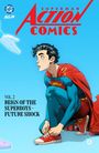 „Superman Action Comics“, Vol. 2 „Reign of the Superboys - Future Shock“. Zeichnung von jungem Superhelden in blauer Uniform.