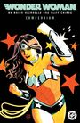 Text: "Wonder Woman by Brian Azzarello and Cliff Chiang, Compendium." Illustrierte Wonder Woman in kraftvoller Pose, umgeben von Sternen.