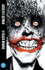 "Absolute Batman: The Black Mirror" zeigt ein zersplittertes Gesicht. Augen mit Batman-Symbol, umgeben von Fledermäusen.