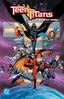 "Teen Titans" und "BY GEOFF JOHNS COMPENDIUM TWO". Superhelden vor einem kosmischen Hintergrund.