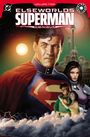 Texte: Volume Two, Elseworlds Superman Omnibus. Illustration: Superman in heroischer Pose, futuristische Gebäude im Hintergrund.