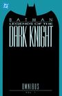 Text: "BATMAN LEGENDS OF THE DARK KNIGHT OMNIBUS VOL. 1". Illustration eines stilisierten Batman-Logos.