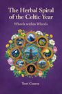 Text: "The Herbal Spiral of the Celtic Year: Wheels within Wheels" und "Terri Conroy." 
Illustration: Rundes Symbol mit Naturmotiven auf violettem Hintergrund.