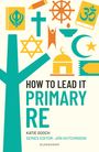 "HOW TO LEAD IT PRIMARY RE" und Symbole verschiedener Religionen: Kreuz, Davidstern, Om, Halbmond, und mehr.