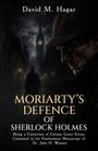 „Moriarty’s Defence of Sherlock Holmes“ von David M. Hagar, düstere Illustration: eine Person und Big Ben im Nebel.
