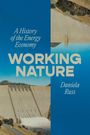 „A History of the Energy Economy“, „WORKING NATURE“, „Daniela Russ“. Fotos von Staudämmen auf blauem Hintergrund.