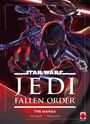 Oben steht "2". Darunter "Star Wars Jedi Fallen Order The Manga". Drei futuristische Figuren mit Waffen.