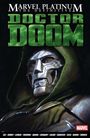 "Marvel Platinum The Definitive Doctor Doom." Eine Zeichnung von Doctor Doom mit metallener Maske und grünem Umhang.