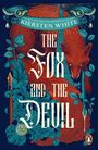 „The Fox and the Devil“ in großer Schrift. Illustration: Ein roter Fuchs mit Pflanzen und einem Turm im Hintergrund.