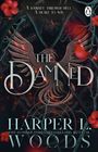 "A journey through hell. A heart to win. THE DAMNED. Harper L. Woods. Illustration eines Phönix, umgeben von roten Blüten."