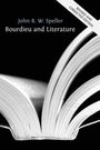 Text: "John R. W. Speller Bourdieu and Literature" und "Revised and Corrected Edition". Geöffnete Buchseiten in Nahaufnahme.