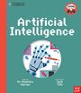 "Artificial Intelligence, written by Dr. Nomisha Kurian, illustrated by Jack Tite. Roboterhand mit Bleistift, grafische Diagramme."