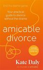 "amicable divorce" in Weiß auf orangefarbenem Hintergrund, darüber Tipps zur einvernehmlichen Scheidung, unten der Autorname.