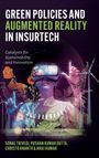 "Green Policies and Augmented Reality in Insurtech" steht oben. Ein Mensch mit VR-Brille, Blumen, und Windrädern.