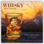 „WHISKY 2027 Calendar“. Zitat: „Whisky is liquid sunshine.“ – George Bernard Shaw. Glas Whisky vor Sonnenuntergang.