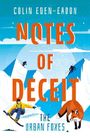 Text: "Colin Eden-Eadon", "Notes of Deceit", "The Urban Foxes". Illustration: Skifahrer, Fuchs, verschneite Berge.