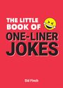 Text: "THE LITTLE BOOK OF ONE-LINER JOKES" und "Sid Finch". Fröhliches gelbes Emoji mit Tränen vor rotem Hintergrund.