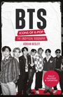 Text: "BTS Icons of K-Pop", "The Unofficial Biography", "Adrian Besley", "Fully Revised & Updated." Sieben Personen posieren.