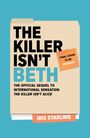 **THE KILLER ISN'T BETH**. Beige Aktenordner, blauer Hintergrund, oranger Sticker mit "FINAL COVER TO BE REVEALED".