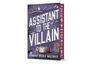 Buchtitel: "Assistant to the Villain" von Hannah Nicole Maehrer. Illustration: Waffen und Accessoires auf lila Hintergrund.