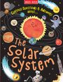 "Curious Questions & Answers about The Solar System." Illustration von Planeten mit Gesichtern und einem Astronauten.