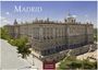 Text: "MADRID", "2027", "CASARES EDITION". Darstellung eines großen, imposanten Palastes mit klassischer Architektur unter klarem Himmel.