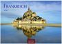 Text: "Frankreich 2027", "CASARES EDITION". Im Zentrum eine eindrucksvolle Burg auf einer Insel, die sich im Wasser spiegelt.
